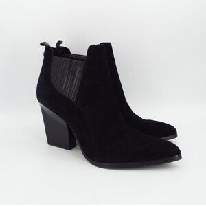 Donald Pliner Black Suede Vale Heeled Booties Size 7.5M
